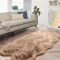 4x6 Washable Beige Faux Sheepskin Shag Area Rug