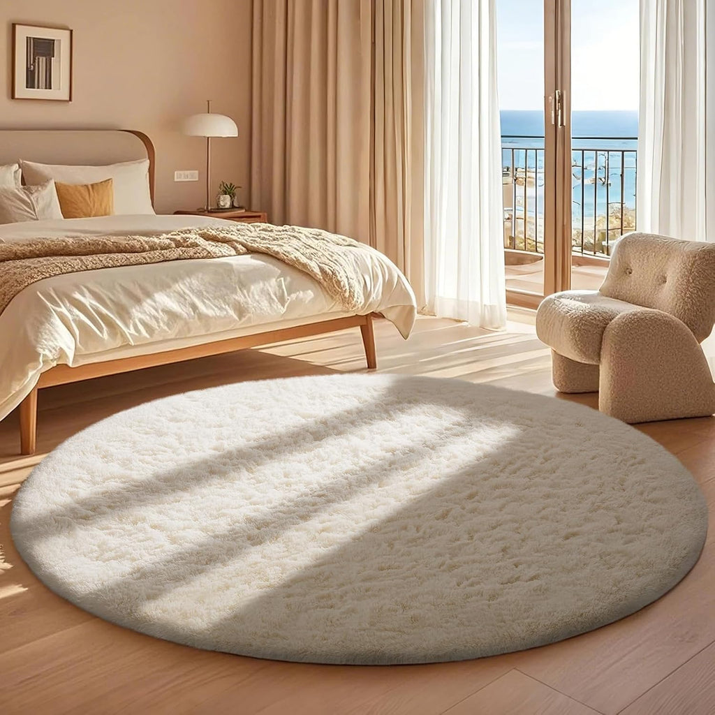 Round Fluffy Area Rug