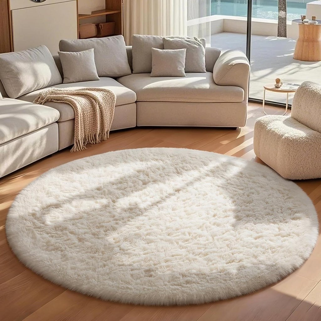 Round Fluffy Area Rug