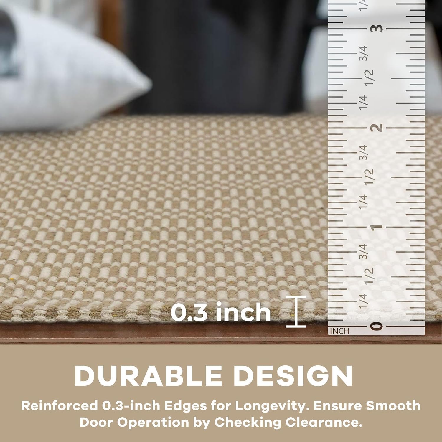 2x6 Sand Ivory Washable Runner Rug