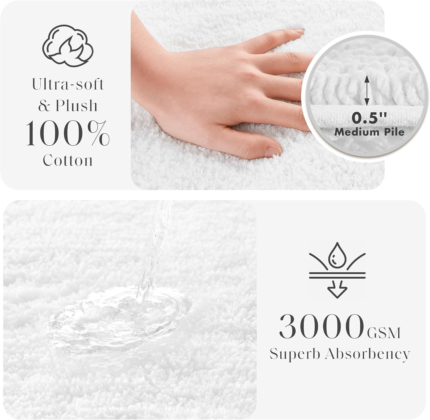 Park Splendor Reversible Cotton Bath Runner White