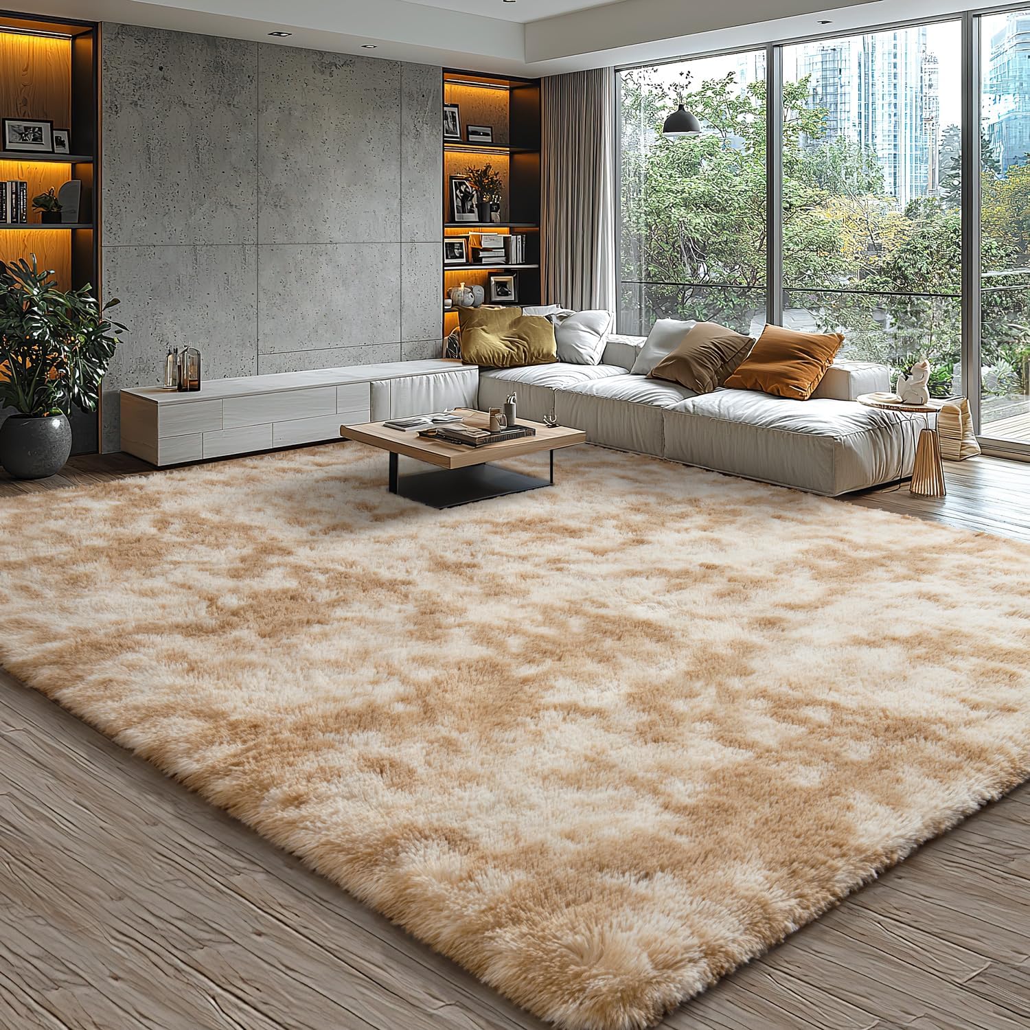 Tie-Dye Fluffy Shag Area Rug