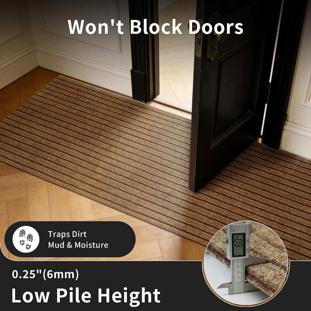 2x6 Brown Striped Runner Rug