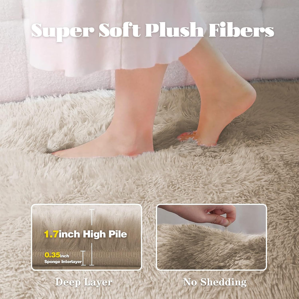 6x9 Washable Fluffy Shag Area Rug