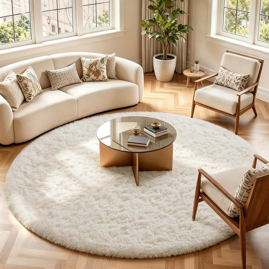 Round Fluffy Area Rug
