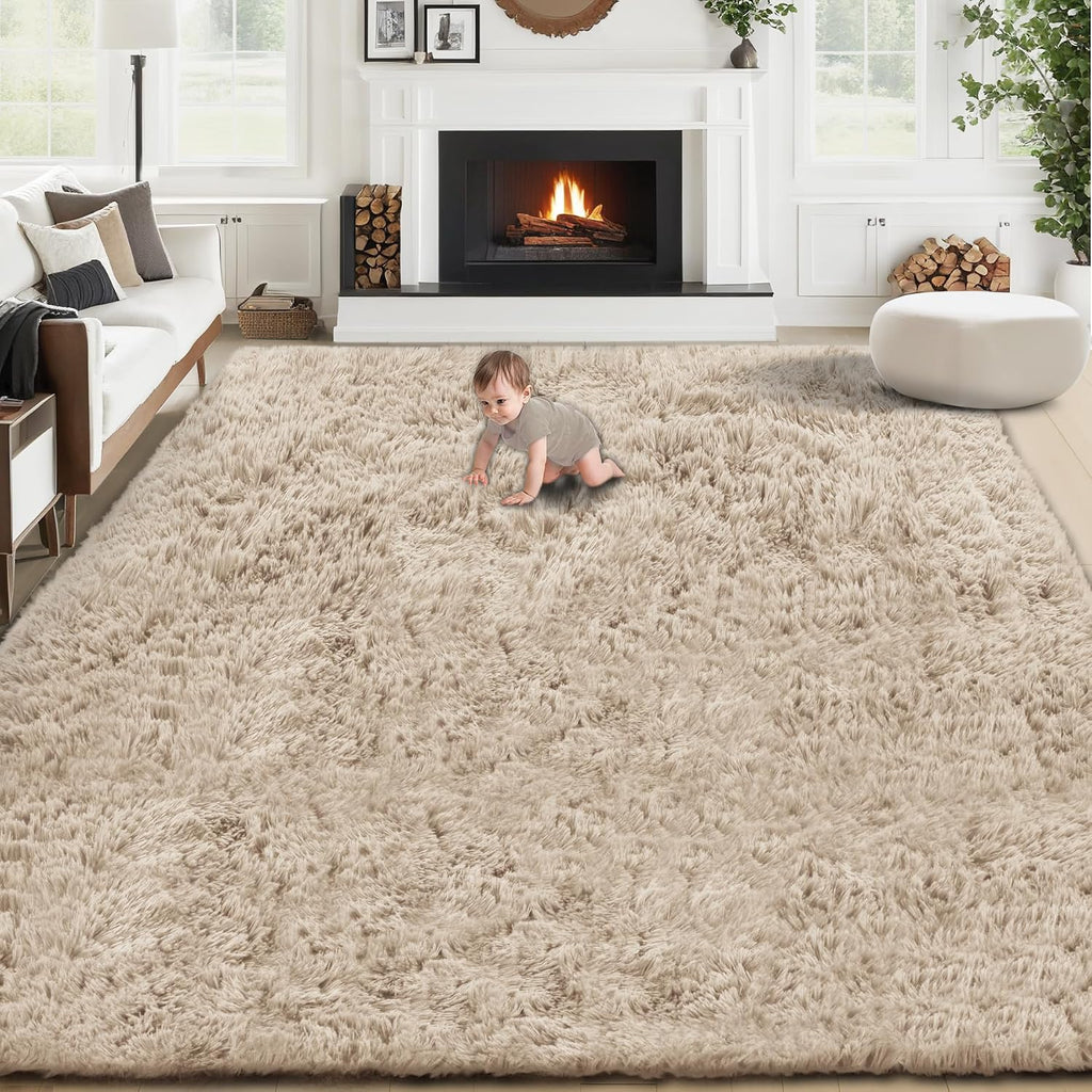 6x9 Washable Fluffy Shag Area Rug