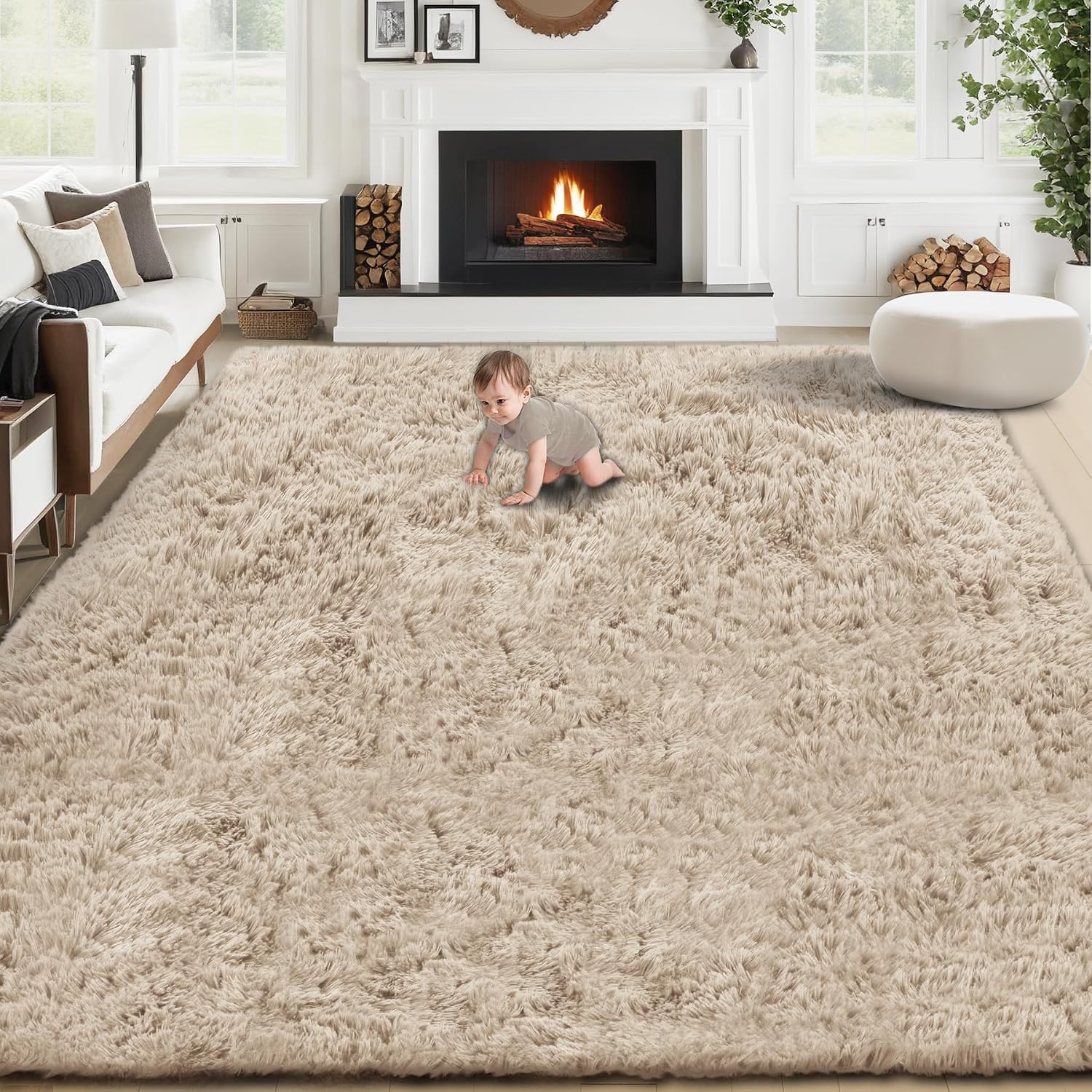 6x9 Washable Fluffy Shag Area Rug