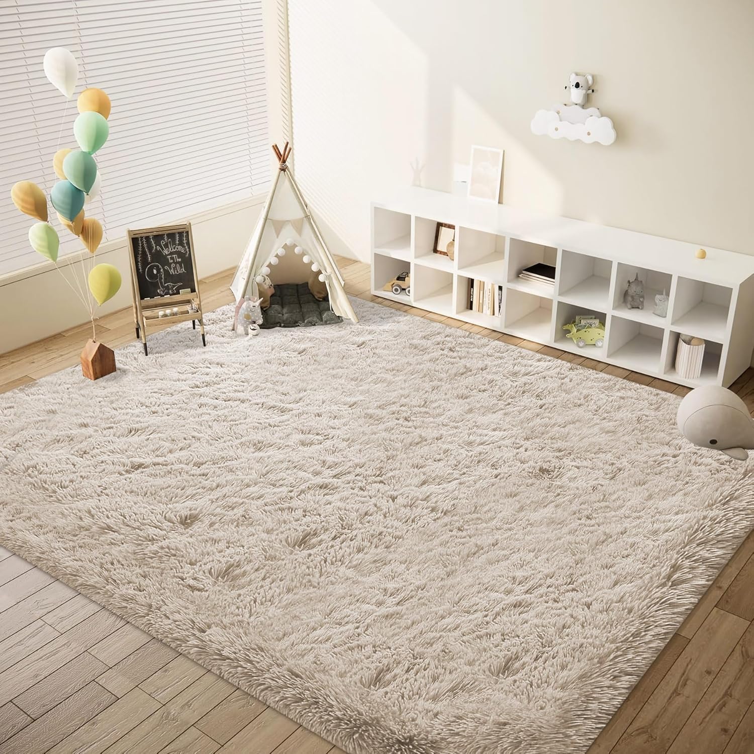 6x9 Washable Fluffy Shag Area Rug