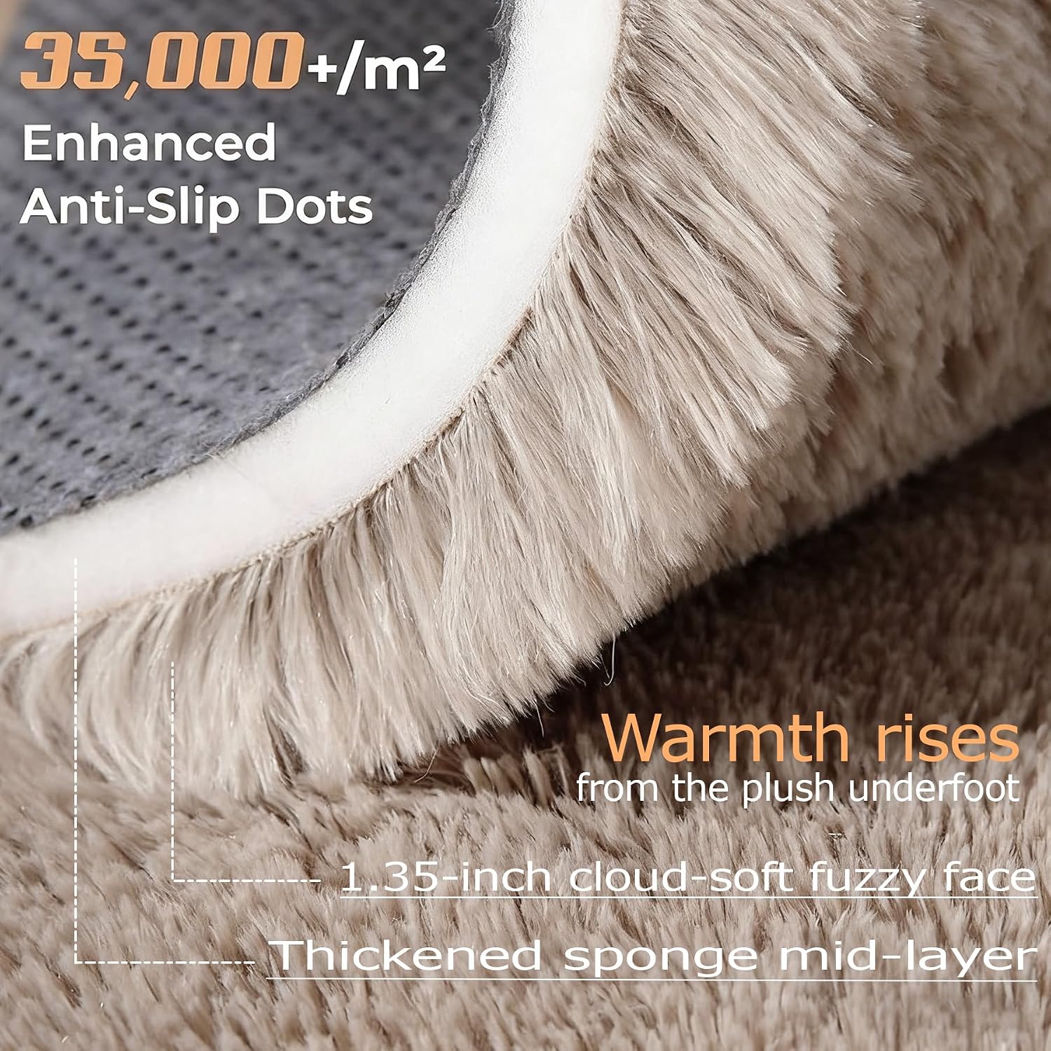 6x9 Washable Fluffy Shag Area Rug