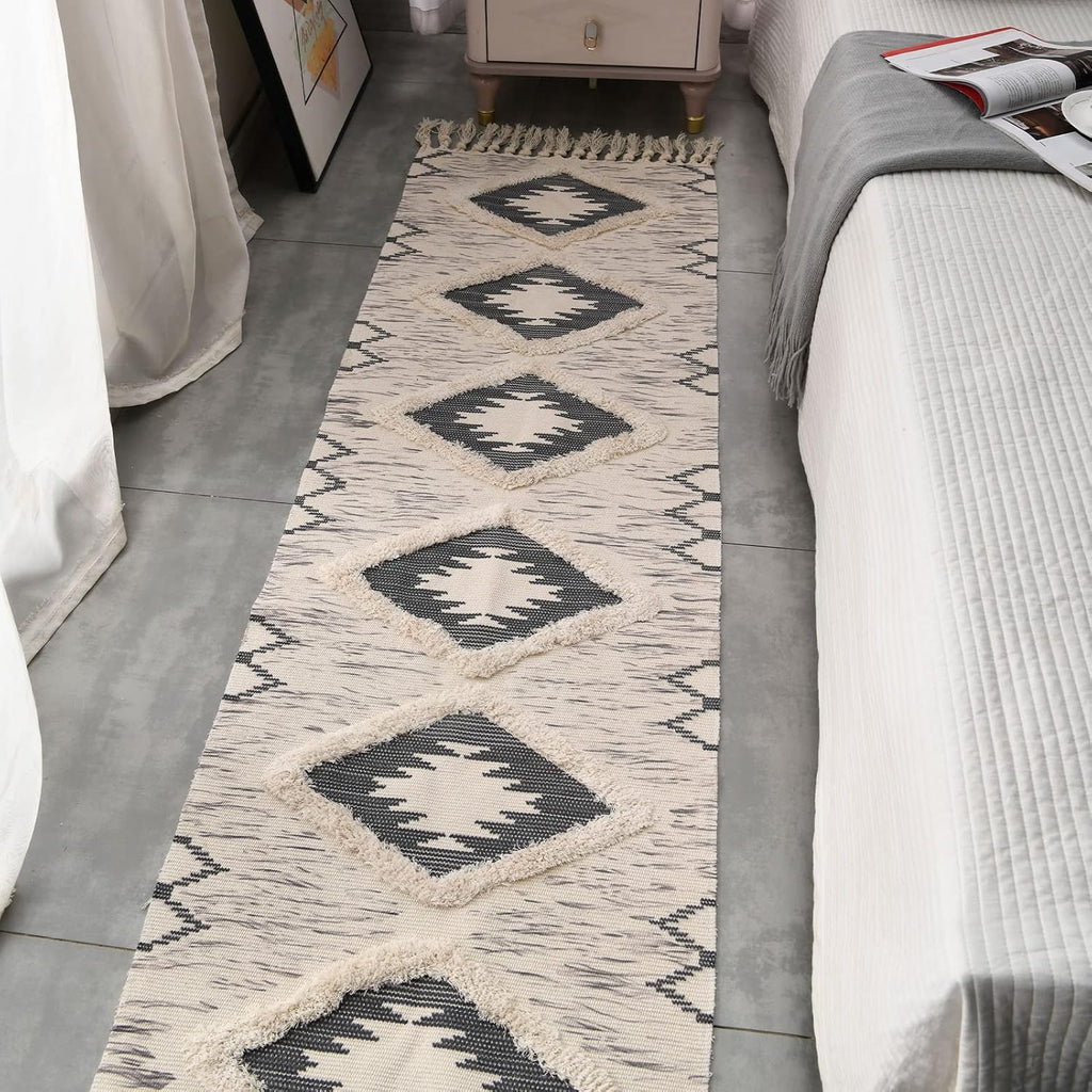 2x6 Grey Boho Washable Runner