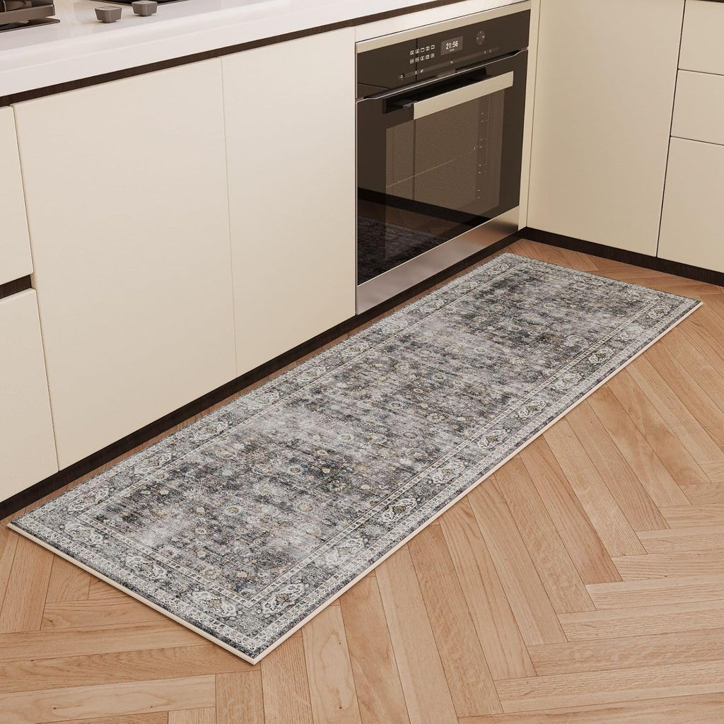 2'6x8 Grey Brown Vintage Runner