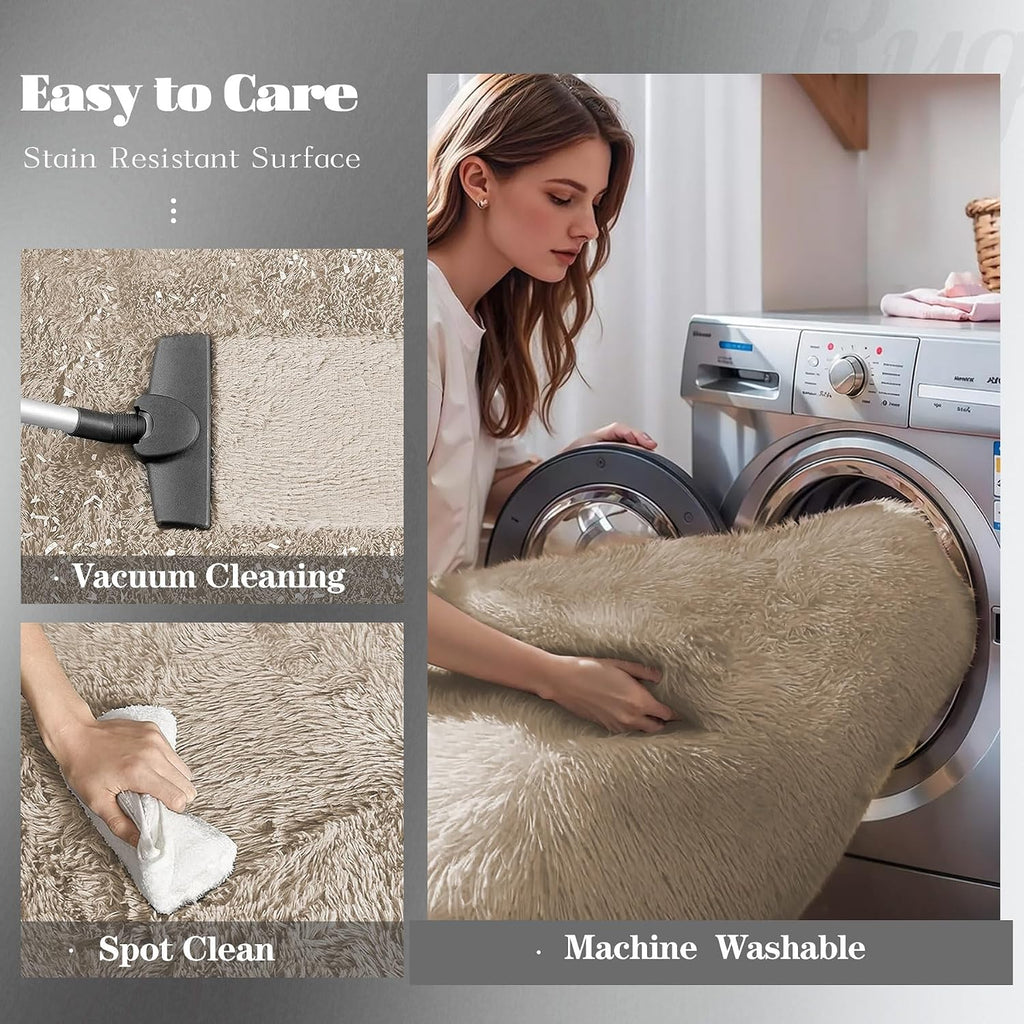 6x9 Washable Fluffy Shag Area Rug