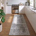 2'6x8 Grey Brown Vintage Runner