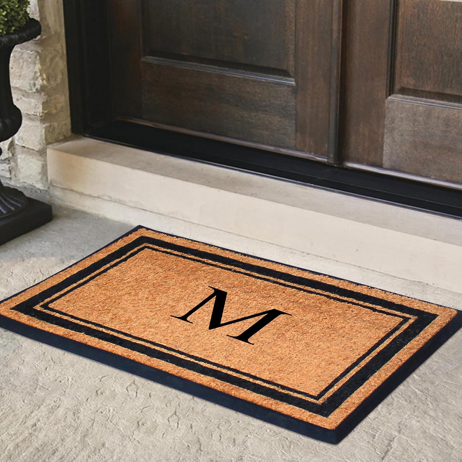 Home Collections Monogrammed Coir Rubber Doormat
