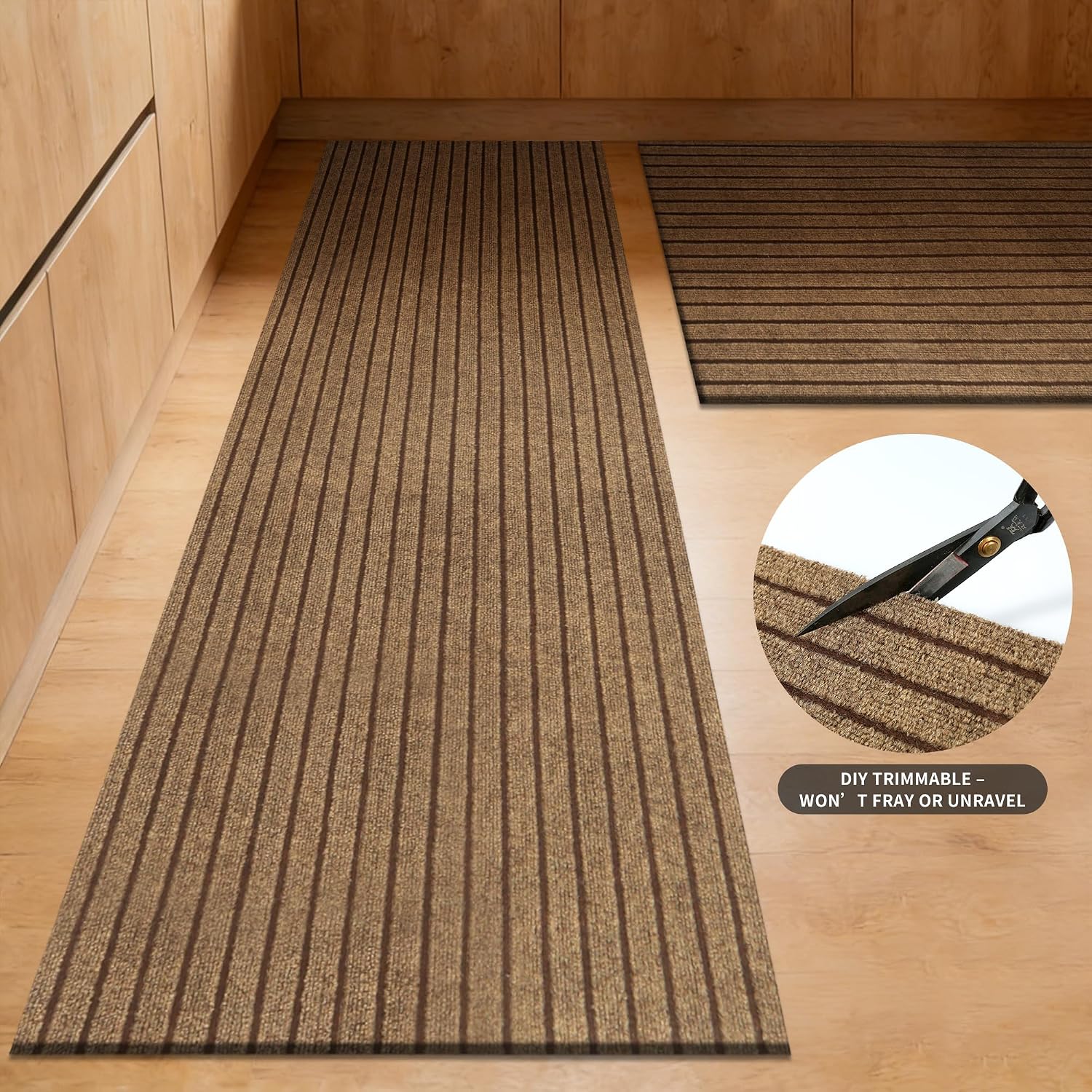 2x6 Brown Striped Runner Rug