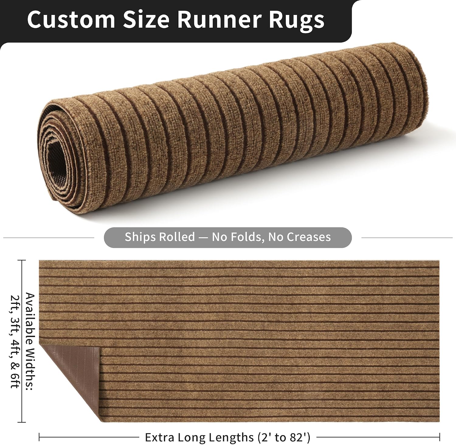 2x6 Brown Striped Runner Rug