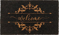 Black Luxury Leaf Coco Coir Door Mat