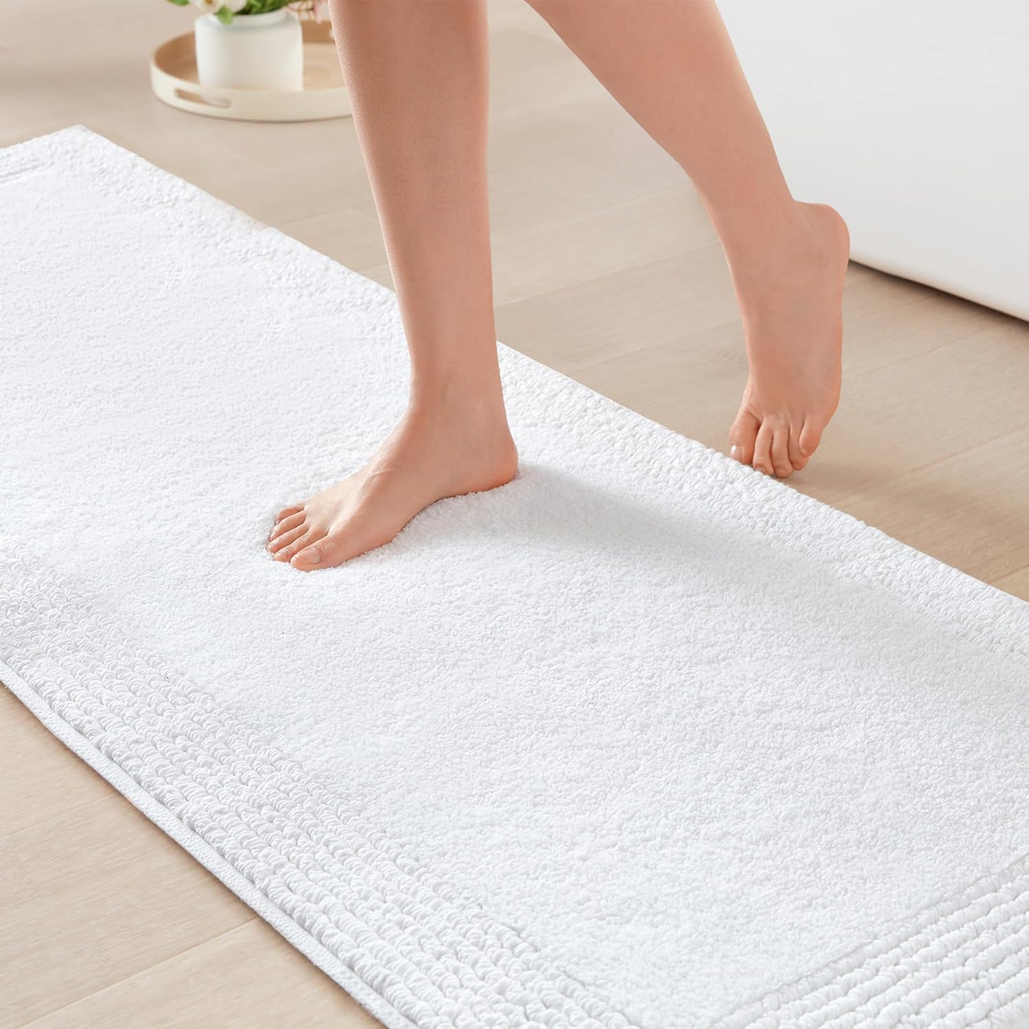 Park Splendor Reversible Cotton Bath Runner White