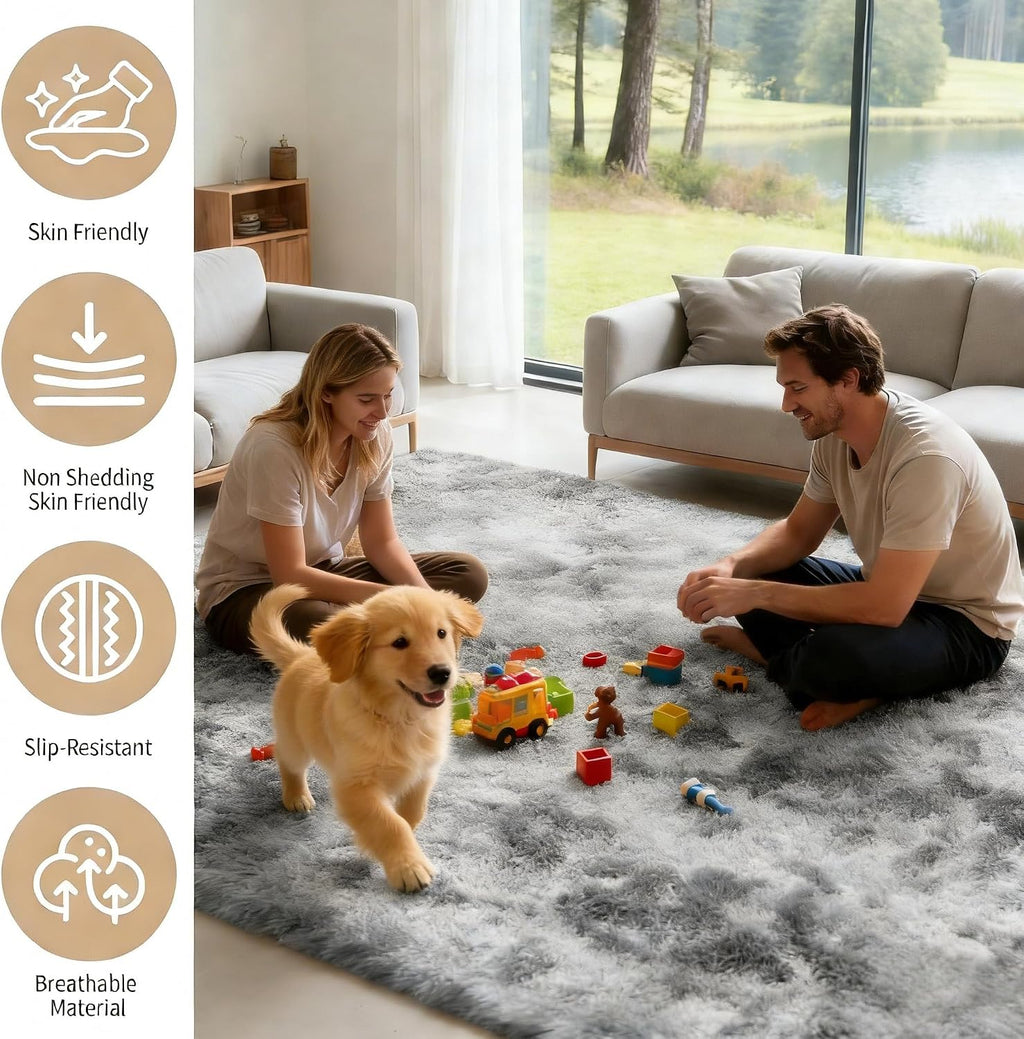 9x12 Fluffy Faux Fur Area Rug