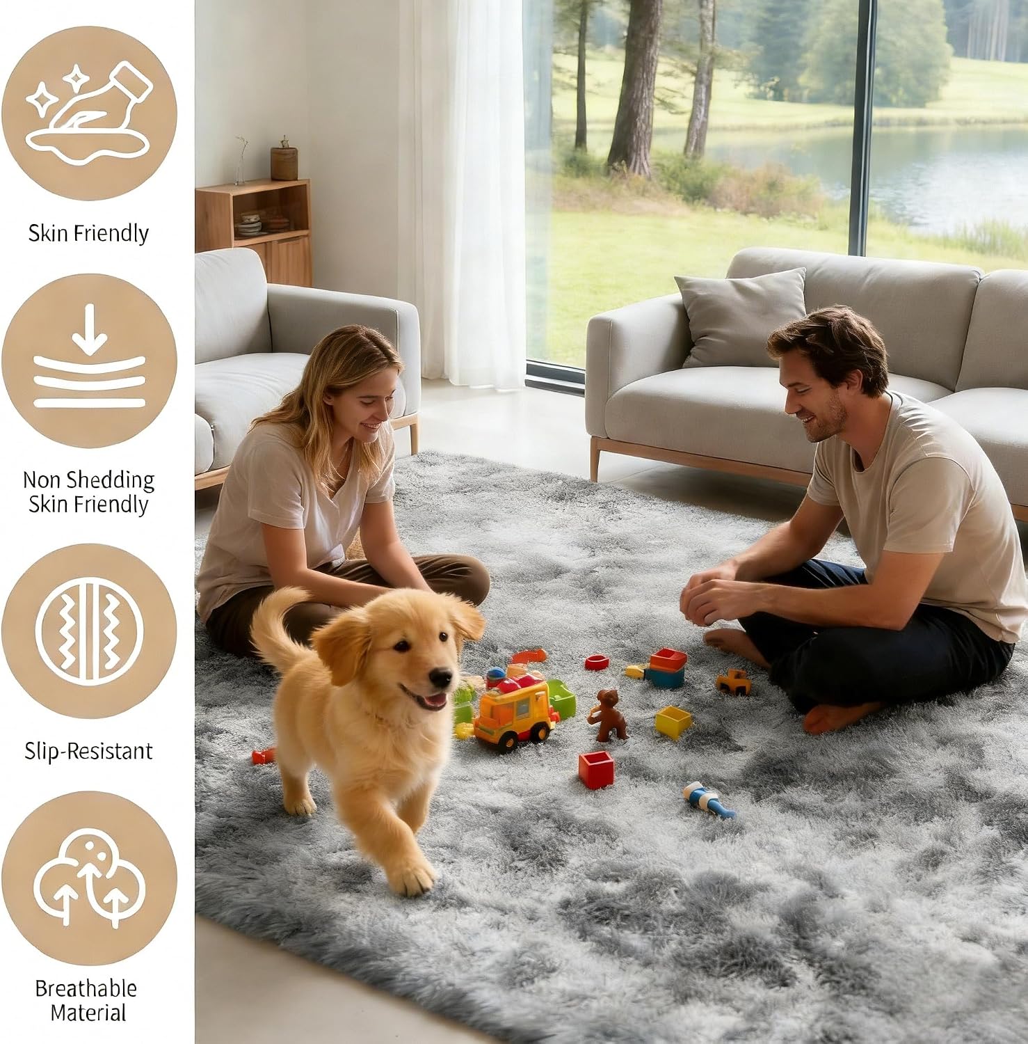 9x12 Fluffy Faux Fur Area Rug