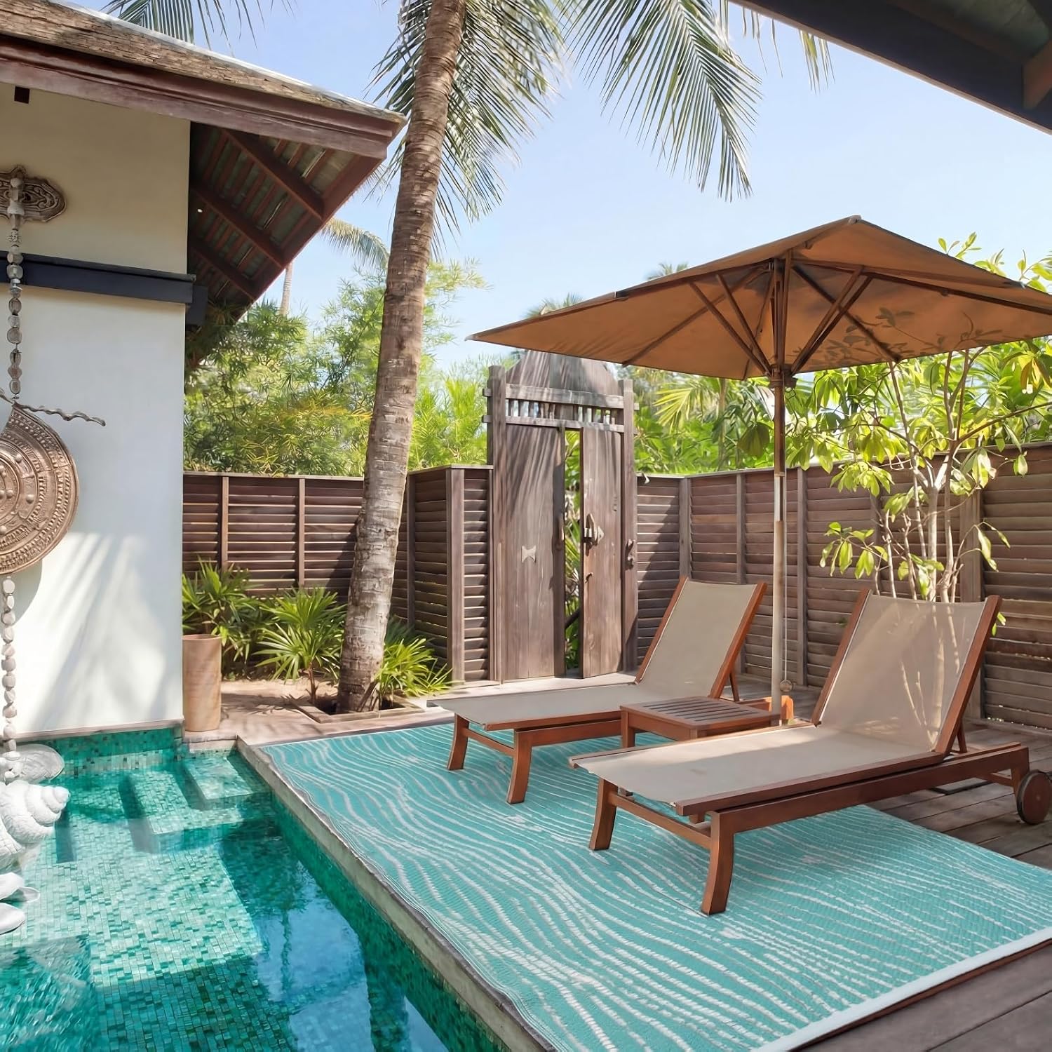 4x6 Waterproof Non-Slip Poolside Deck Outdoor Rug