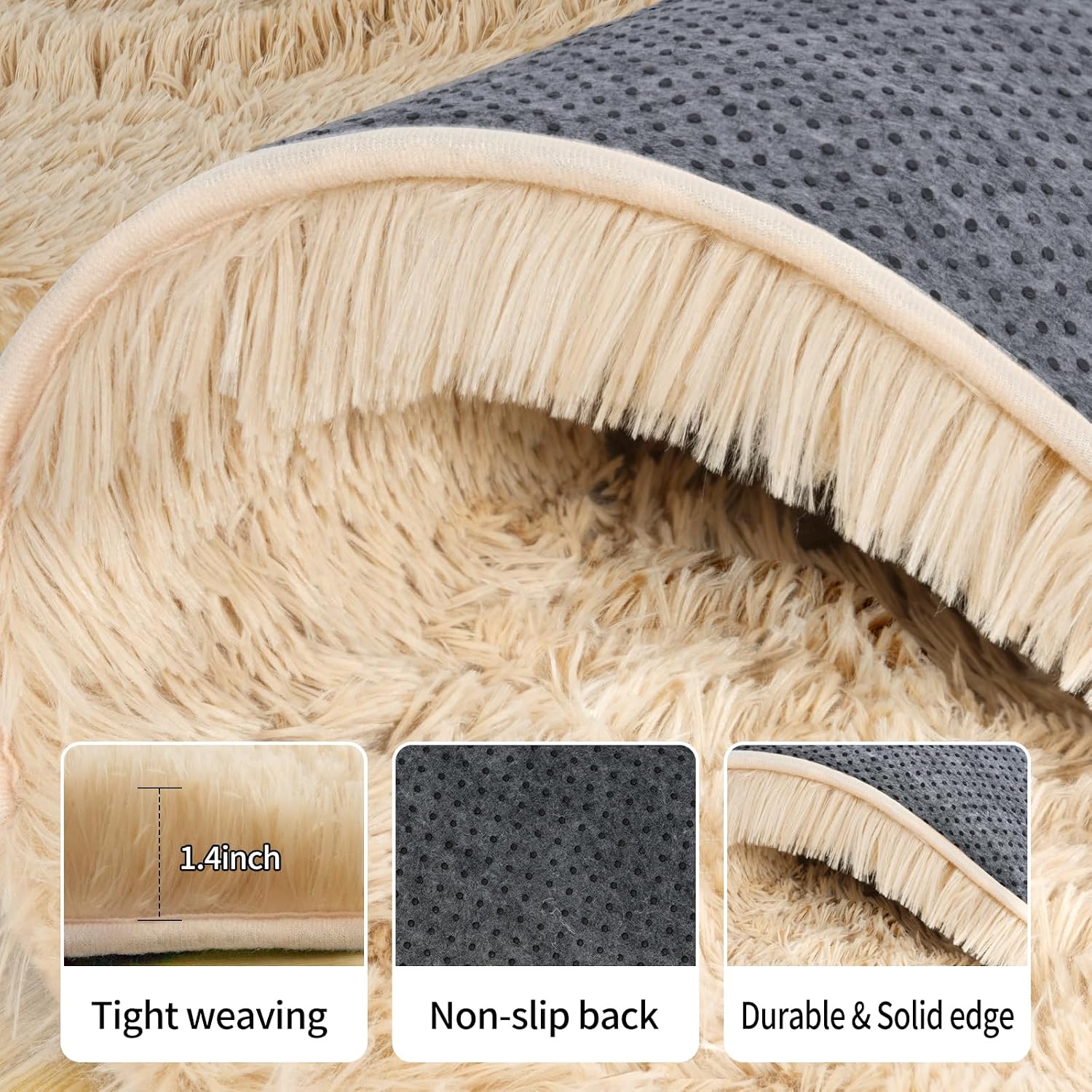 5x7 Fluffy Shaggy Area Rug