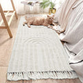 2x5 Beige Boho Tassel Runner