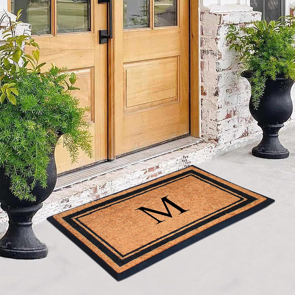 Home Collections Monogrammed Coir Rubber Doormat