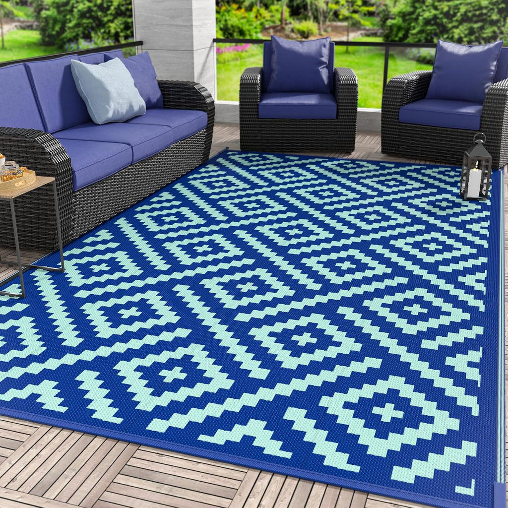6x9 Royal Blue Reversible Outdoor Rug