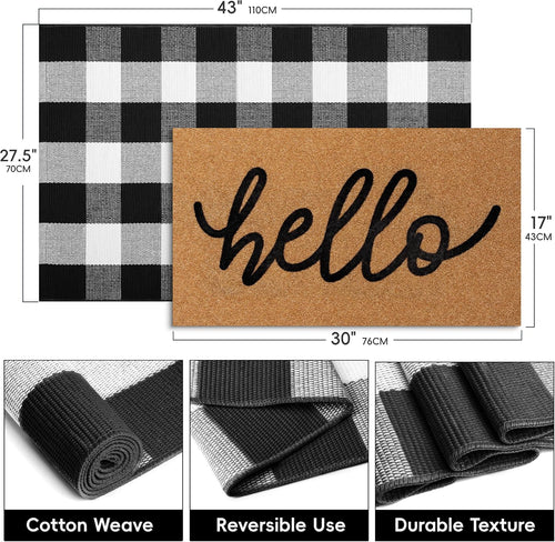 2 Pcs Layered Welcome Door Mat Set