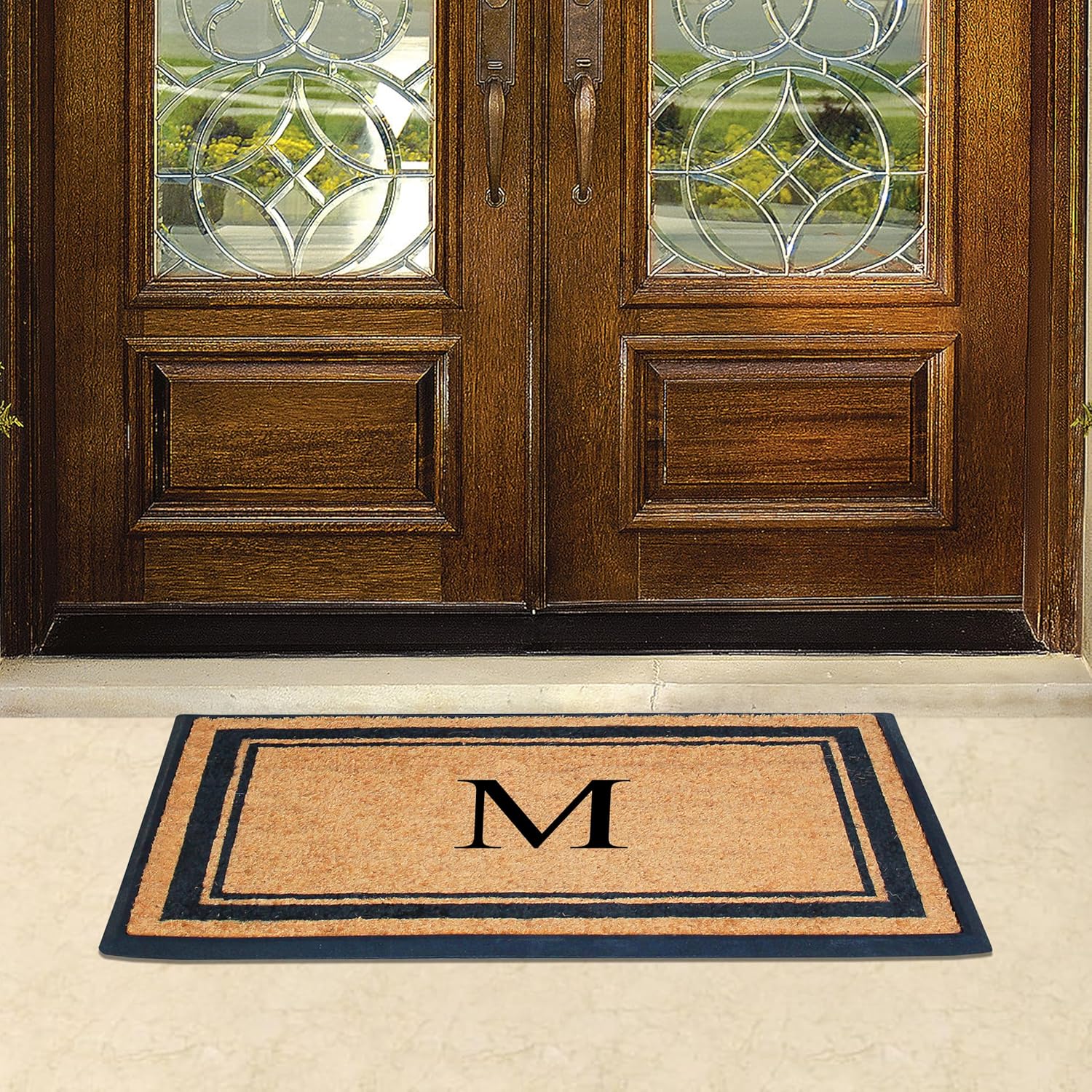 Home Collections Monogrammed Coir Rubber Doormat
