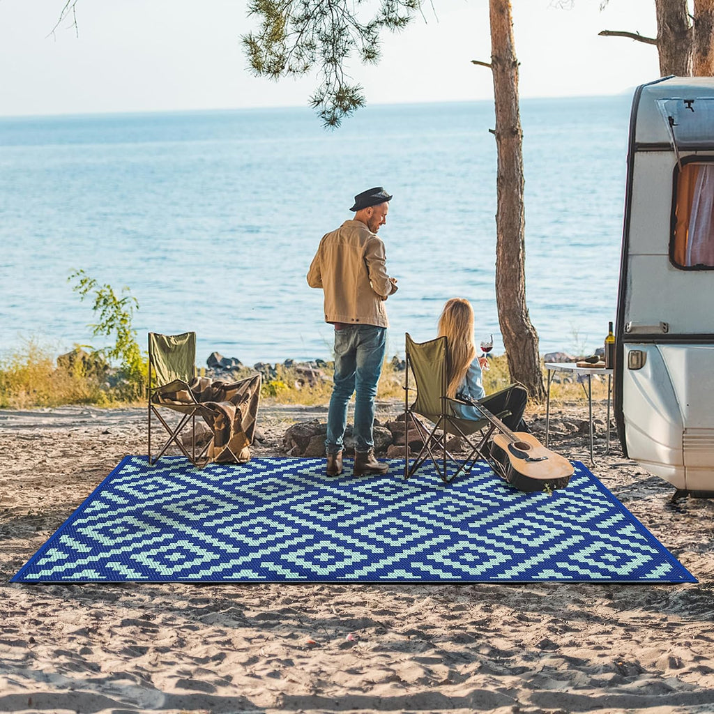 6x9 Royal Blue Reversible Outdoor Rug