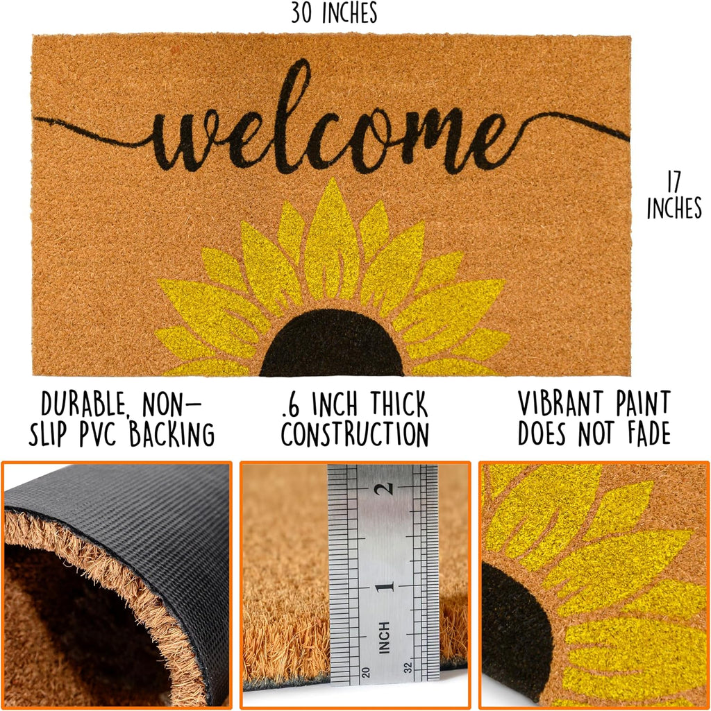 Sunflower Coco Coir Welcome Mat
