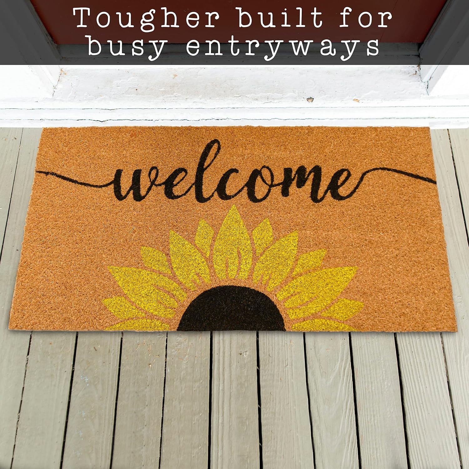 Sunflower Coco Coir Welcome Mat