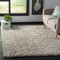 2x3 Ivory Grey Chevron Plush Accent Rug